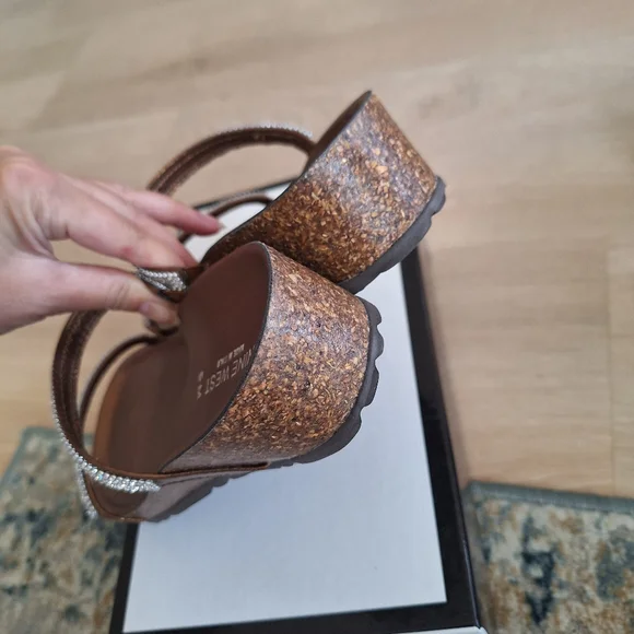 Brand New Nine West Women's Slip-On Three Band Rhinestone Sandals SiZe 5 - Picture 5 of 9